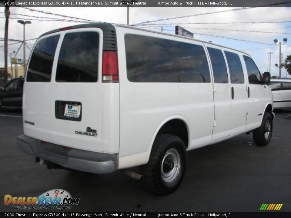 2000 Chevrolet Express G3500 4x4 15 Passenger Van Summit White / Neutral Photo #9