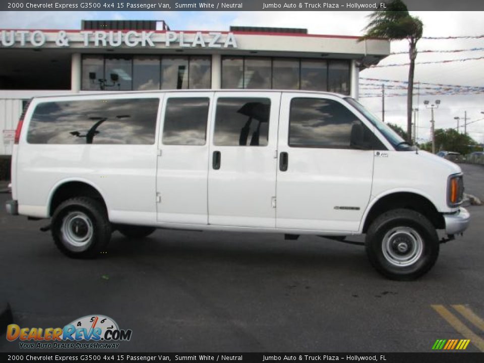2000 Chevrolet Express G3500 4x4 15 Passenger Van Summit White / Neutral Photo #10
