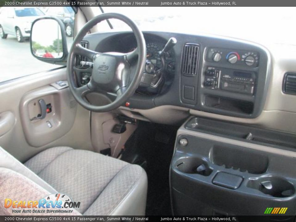 2000 Chevrolet Express G3500 4x4 15 Passenger Van Summit White / Neutral Photo #12