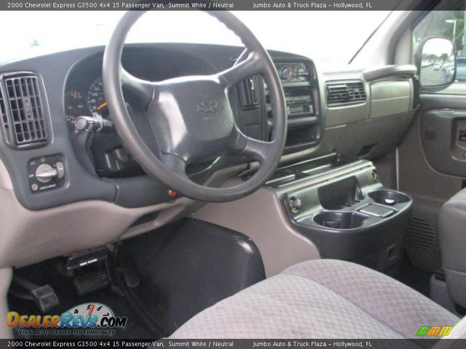 2000 Chevrolet Express G3500 4x4 15 Passenger Van Summit White / Neutral Photo #22