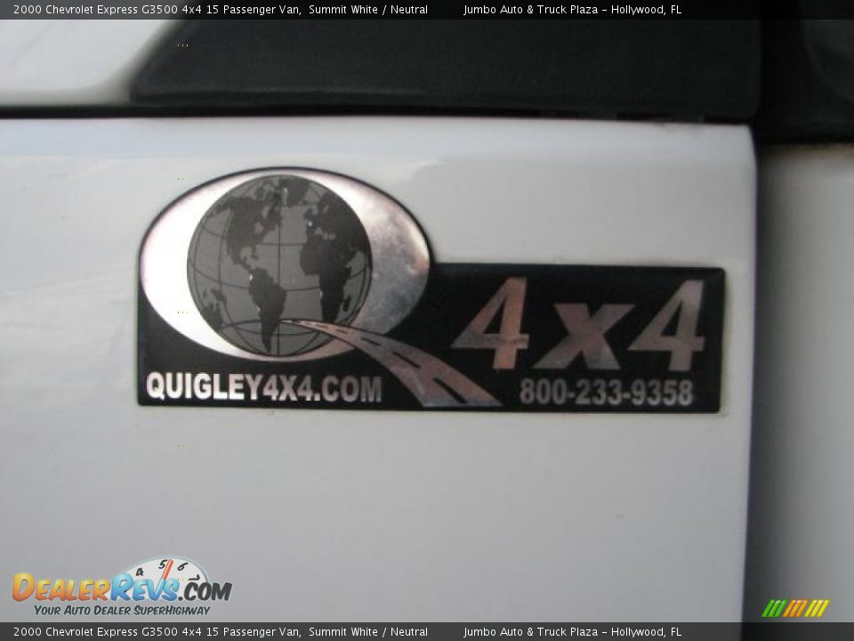 2000 Chevrolet Express G3500 4x4 15 Passenger Van Summit White / Neutral Photo #25