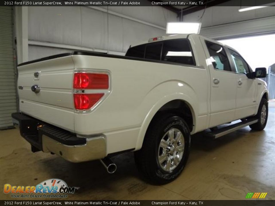 2012 Ford F150 Lariat SuperCrew White Platinum Metallic Tri-Coat / Pale Adobe Photo #4