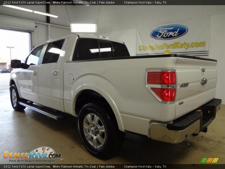 2012 Ford F150 Lariat SuperCrew White Platinum Metallic Tri-Coat / Pale Adobe Photo #6