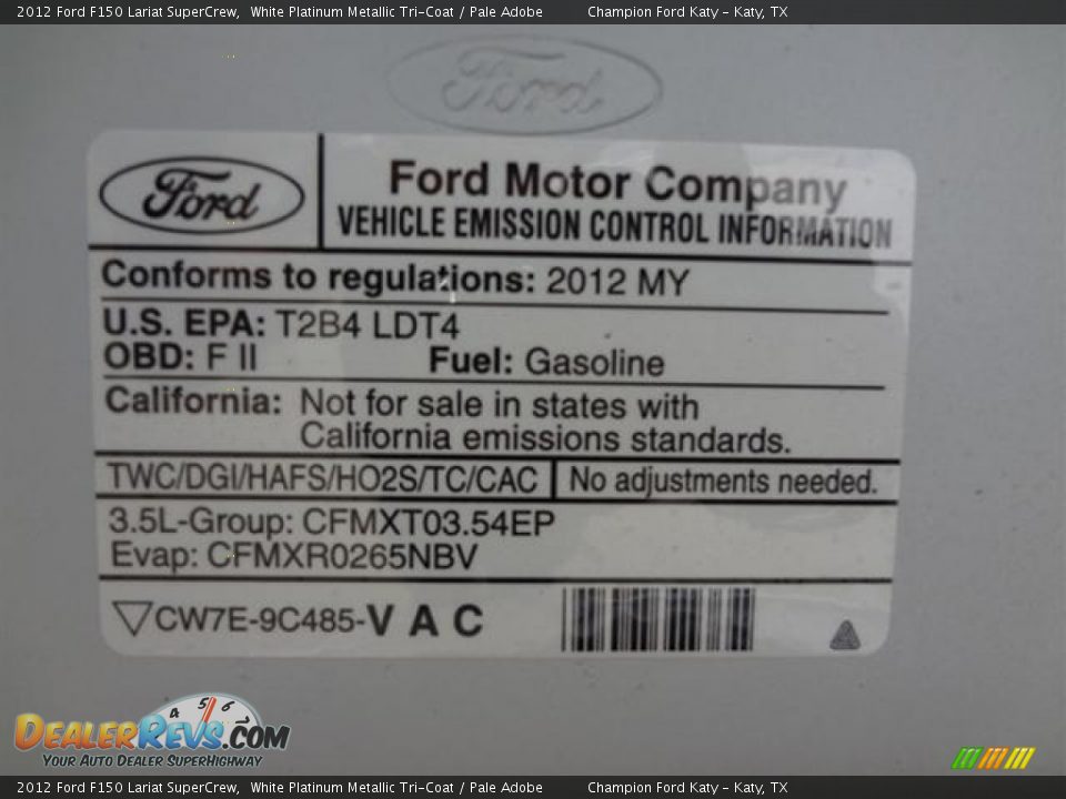 2012 Ford F150 Lariat SuperCrew White Platinum Metallic Tri-Coat / Pale Adobe Photo #23