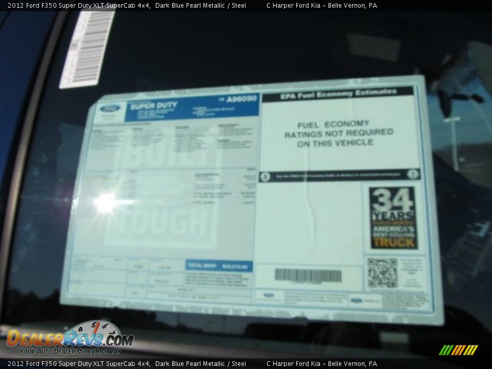 2012 Ford F350 Super Duty XLT SuperCab 4x4 Dark Blue Pearl Metallic / Steel Photo #5