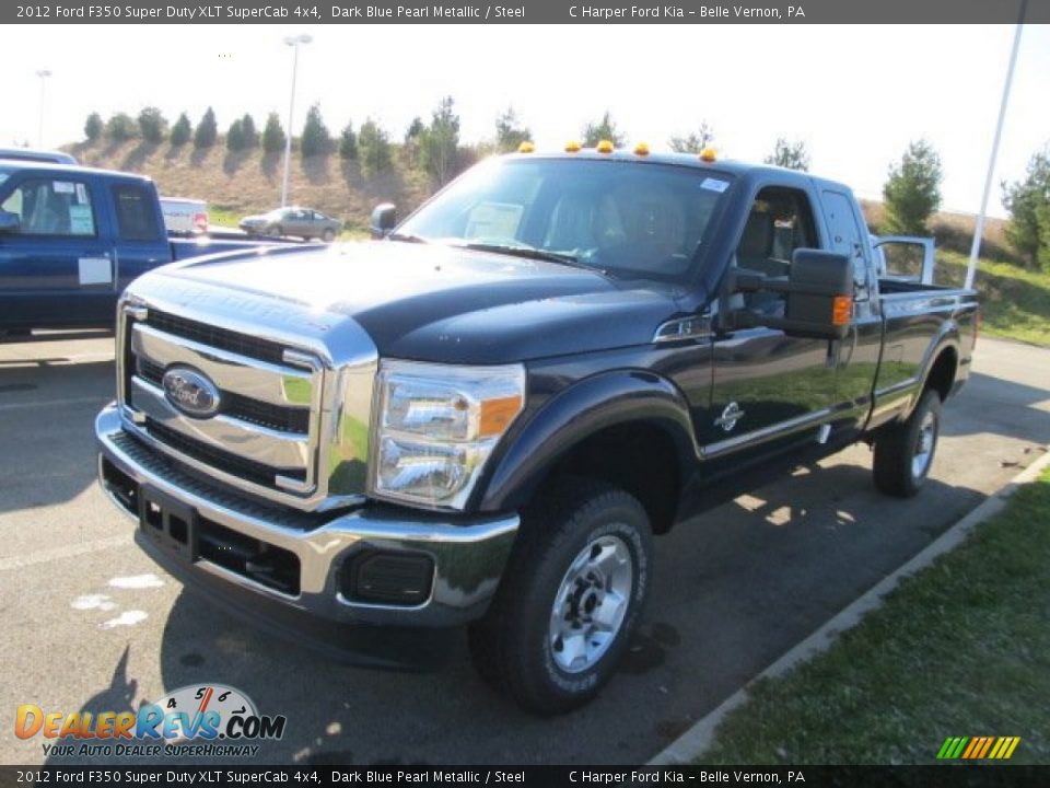 2012 Ford F350 Super Duty XLT SuperCab 4x4 Dark Blue Pearl Metallic / Steel Photo #8