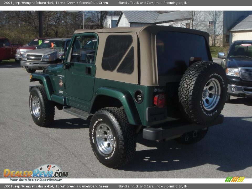 2001 Jeep Wrangler Sahara 4x4 Forest Green / Camel/Dark Green Photo #35