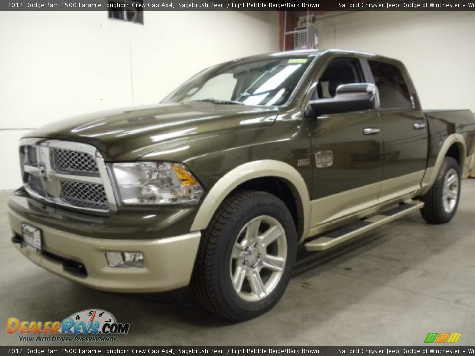 2012 Dodge Ram 1500 Laramie Longhorn Crew Cab 4x4 Sagebrush Pearl / Light Pebble Beige/Bark Brown Photo #1