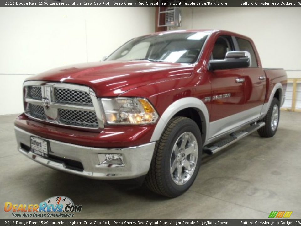 2012 Dodge Ram 1500 Laramie Longhorn Crew Cab 4x4 Deep Cherry Red Crystal Pearl / Light Pebble Beige/Bark Brown Photo #1