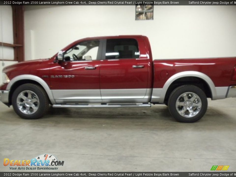 2012 Dodge Ram 1500 Laramie Longhorn Crew Cab 4x4 Deep Cherry Red Crystal Pearl / Light Pebble Beige/Bark Brown Photo #2