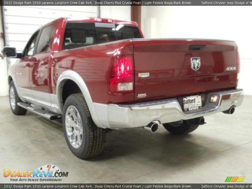 2012 Dodge Ram 1500 Laramie Longhorn Crew Cab 4x4 Deep Cherry Red Crystal Pearl / Light Pebble Beige/Bark Brown Photo #3