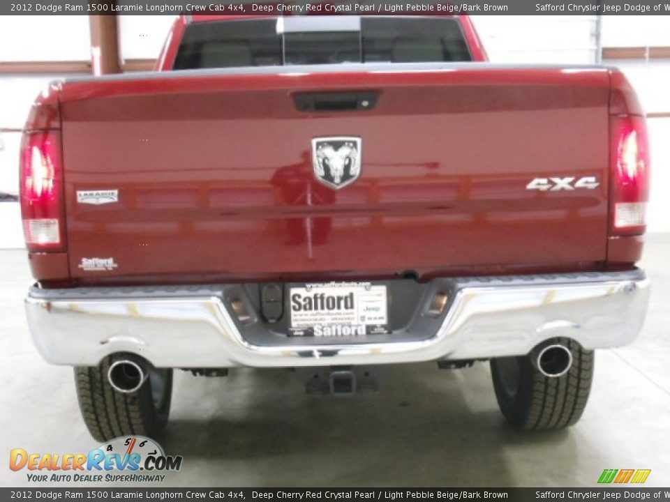 2012 Dodge Ram 1500 Laramie Longhorn Crew Cab 4x4 Deep Cherry Red Crystal Pearl / Light Pebble Beige/Bark Brown Photo #4