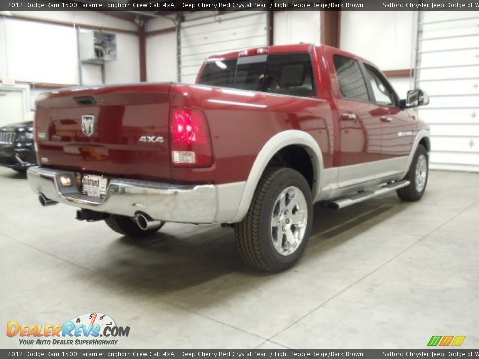 2012 Dodge Ram 1500 Laramie Longhorn Crew Cab 4x4 Deep Cherry Red Crystal Pearl / Light Pebble Beige/Bark Brown Photo #5