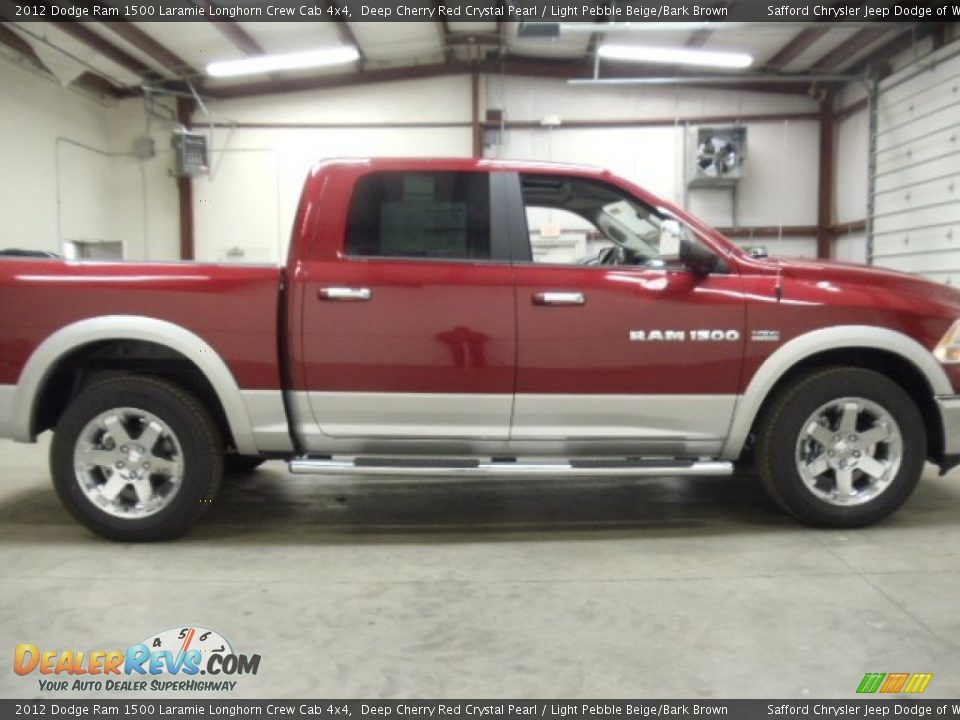 2012 Dodge Ram 1500 Laramie Longhorn Crew Cab 4x4 Deep Cherry Red Crystal Pearl / Light Pebble Beige/Bark Brown Photo #6