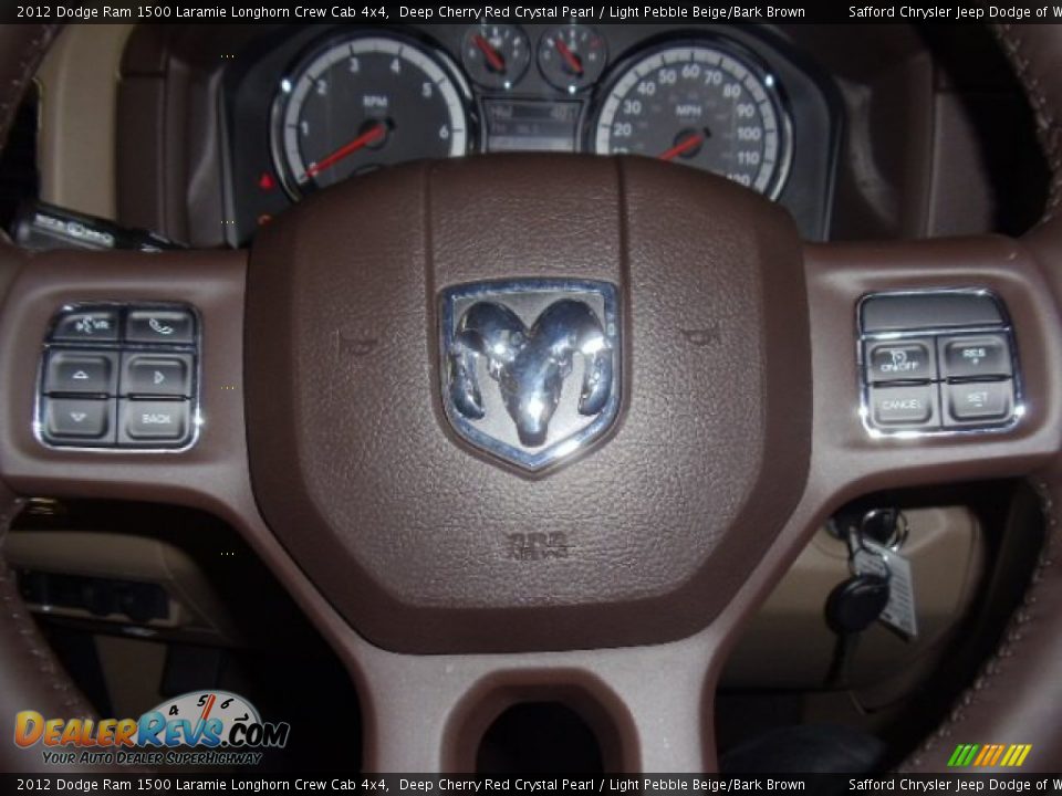 2012 Dodge Ram 1500 Laramie Longhorn Crew Cab 4x4 Deep Cherry Red Crystal Pearl / Light Pebble Beige/Bark Brown Photo #15