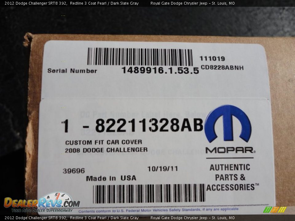 2012 Dodge Challenger SRT8 392 Redline 3 Coat Pearl / Dark Slate Gray Photo #24