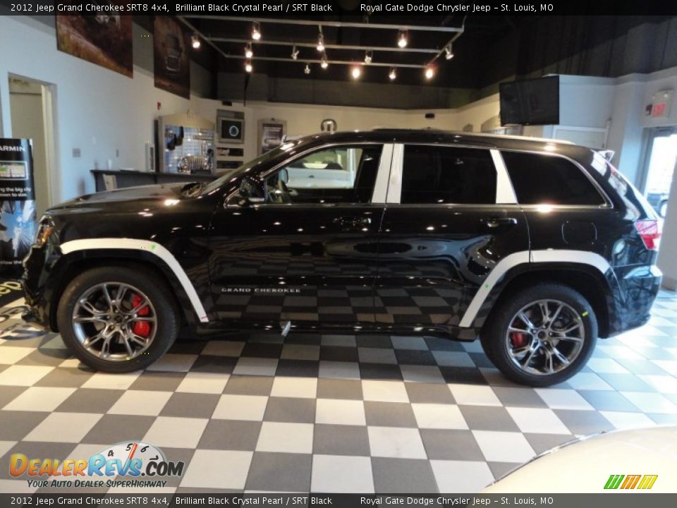 2012 Jeep Grand Cherokee SRT8 4x4 Brilliant Black Crystal Pearl / SRT Black Photo #3