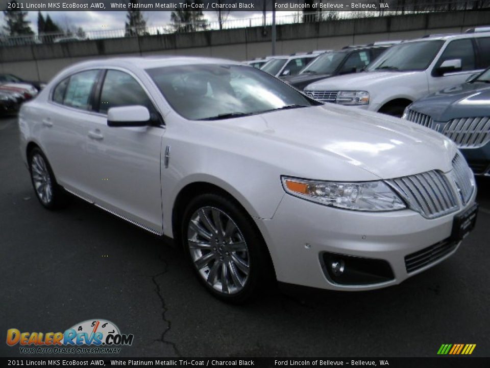 2011 Lincoln MKS EcoBoost AWD White Platinum Metallic Tri-Coat / Charcoal Black Photo #1