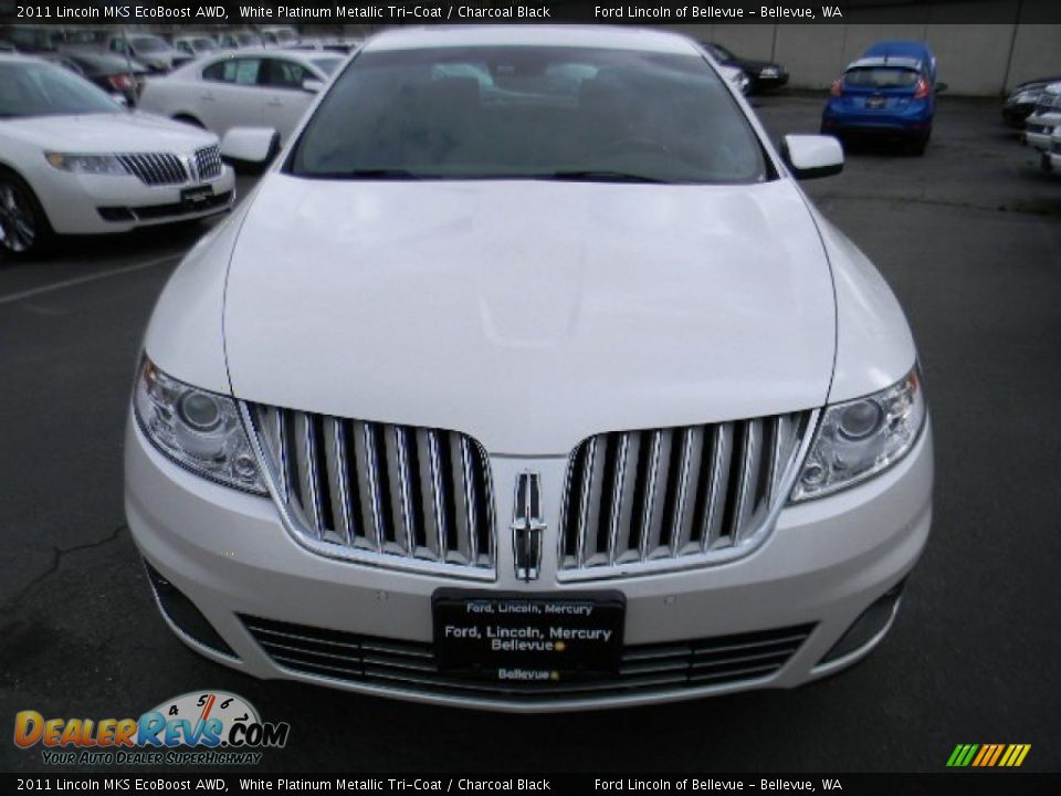 2011 Lincoln MKS EcoBoost AWD White Platinum Metallic Tri-Coat / Charcoal Black Photo #2