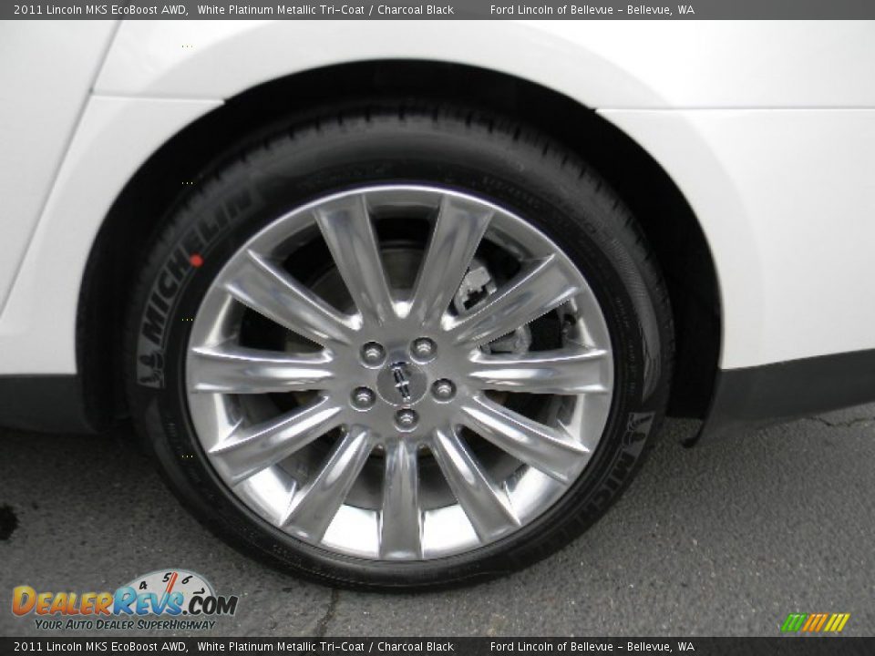 2011 Lincoln MKS EcoBoost AWD White Platinum Metallic Tri-Coat / Charcoal Black Photo #3