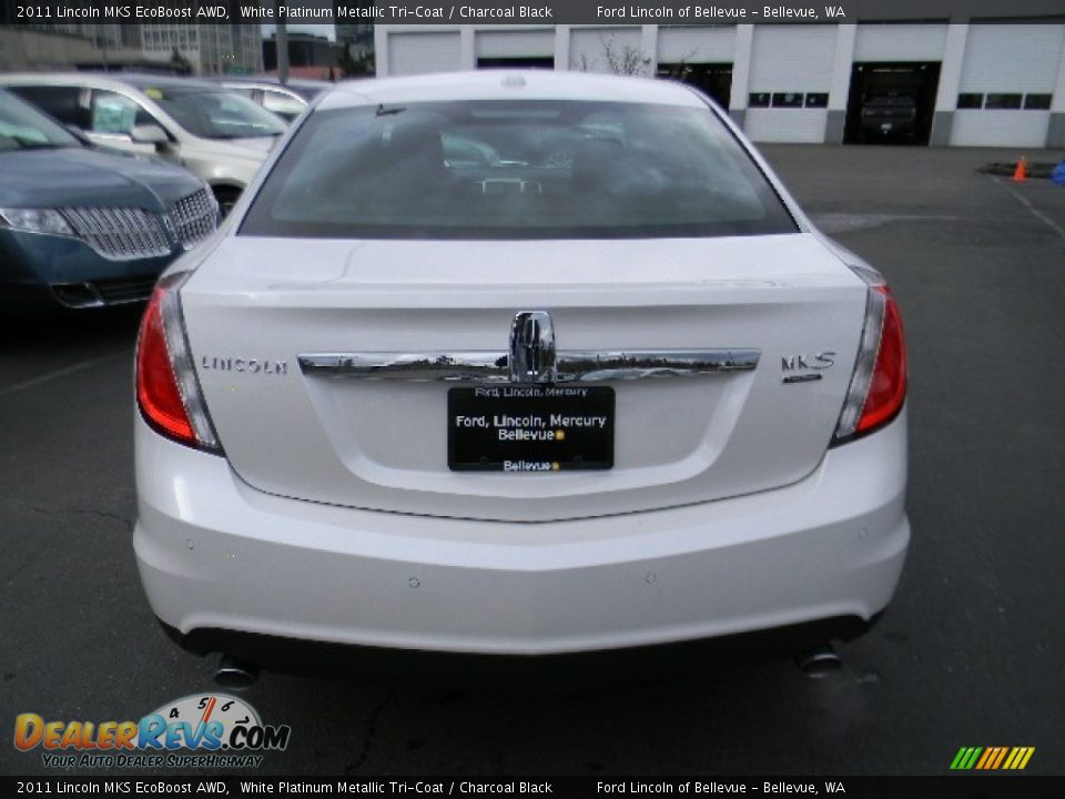 2011 Lincoln MKS EcoBoost AWD White Platinum Metallic Tri-Coat / Charcoal Black Photo #4