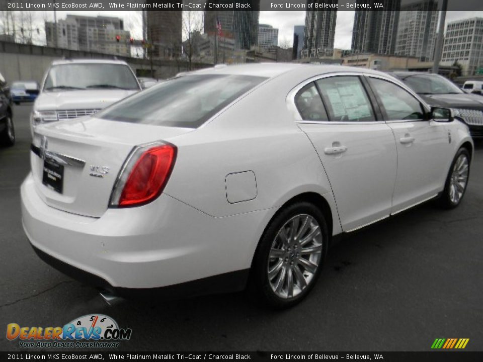 2011 Lincoln MKS EcoBoost AWD White Platinum Metallic Tri-Coat / Charcoal Black Photo #5