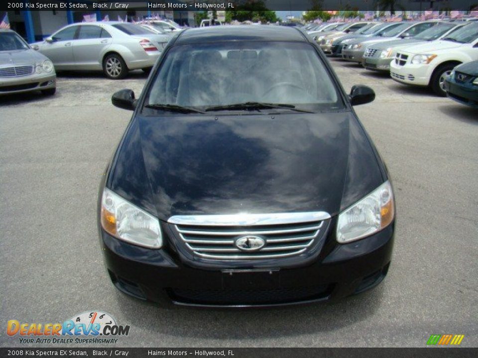 2008 Kia Spectra EX Sedan Black / Gray Photo #2