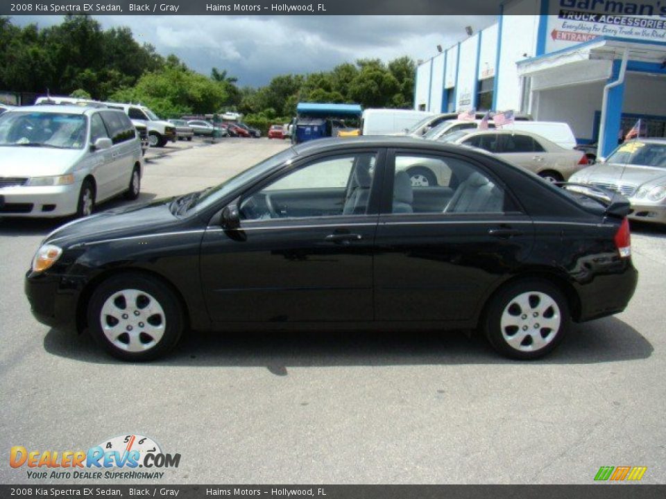 2008 Kia Spectra EX Sedan Black / Gray Photo #8
