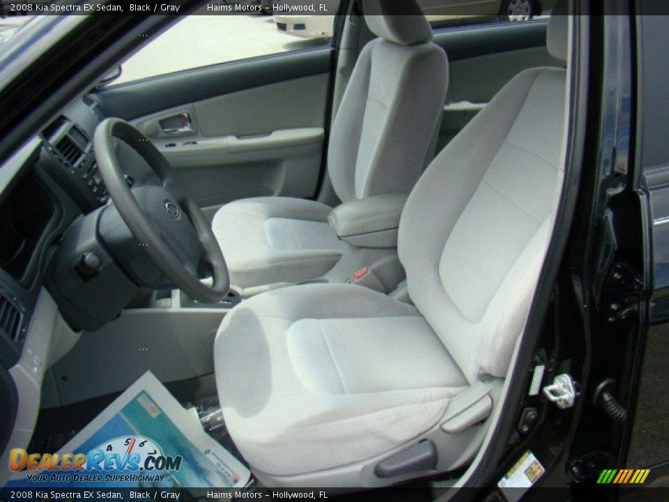 2008 Kia Spectra EX Sedan Black / Gray Photo #10