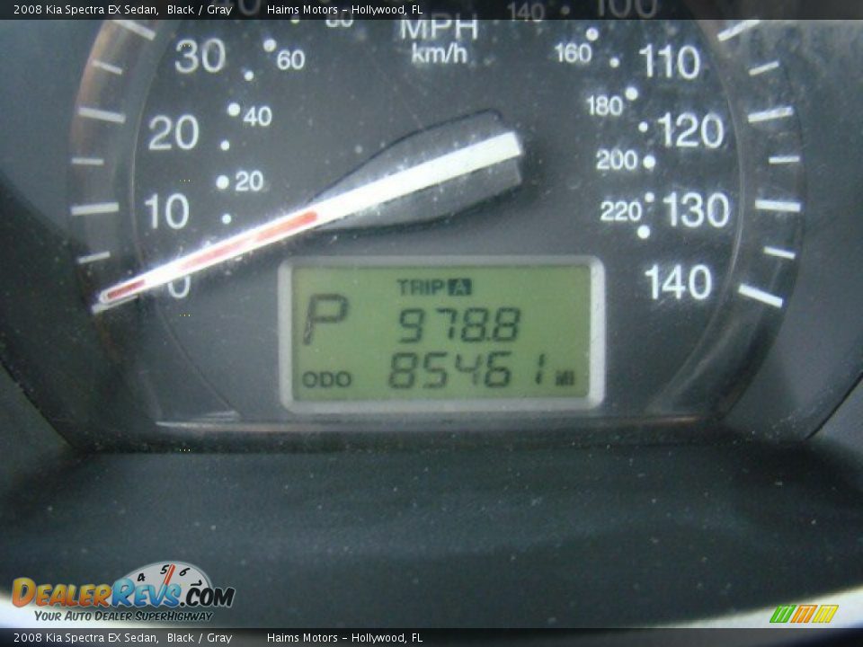 2008 Kia Spectra EX Sedan Black / Gray Photo #14