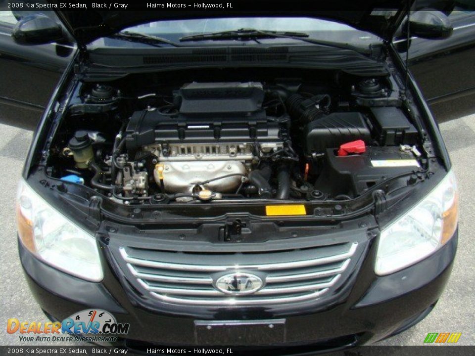 2008 Kia Spectra EX Sedan Black / Gray Photo #16