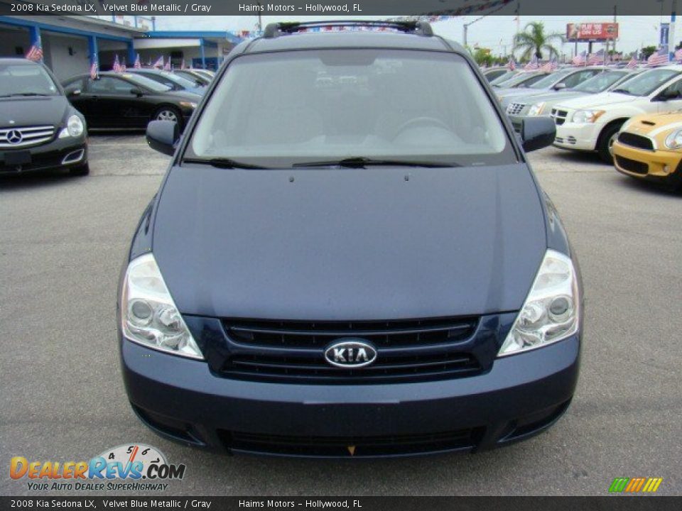 2008 Kia Sedona LX Velvet Blue Metallic / Gray Photo #2