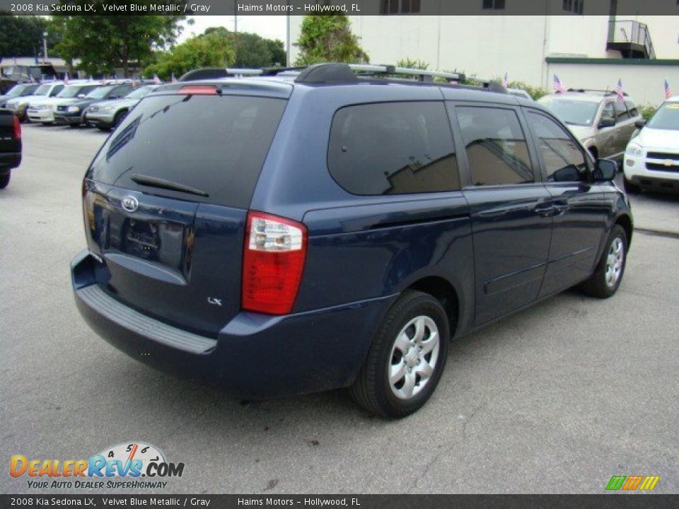 2008 Kia Sedona LX Velvet Blue Metallic / Gray Photo #5