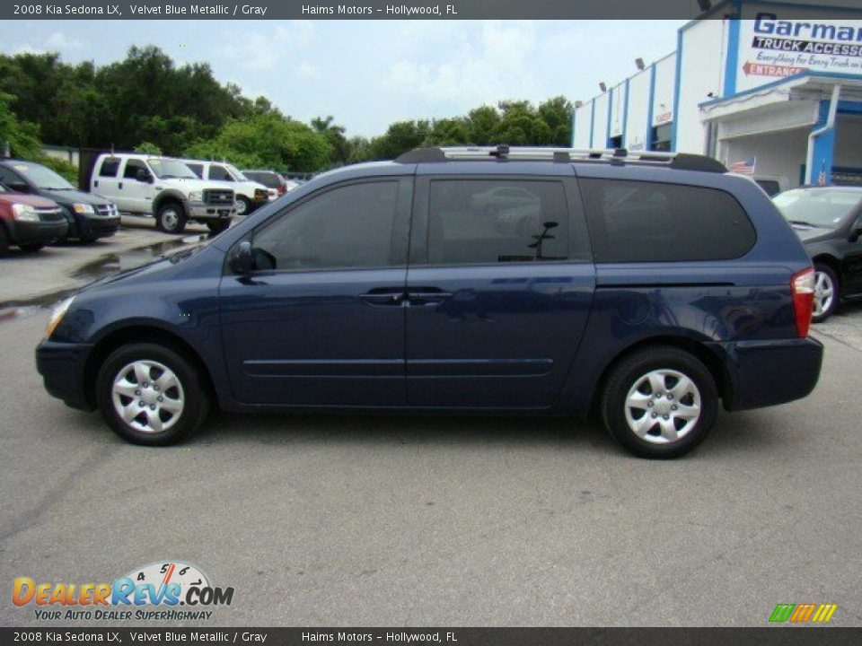 2008 Kia Sedona LX Velvet Blue Metallic / Gray Photo #8