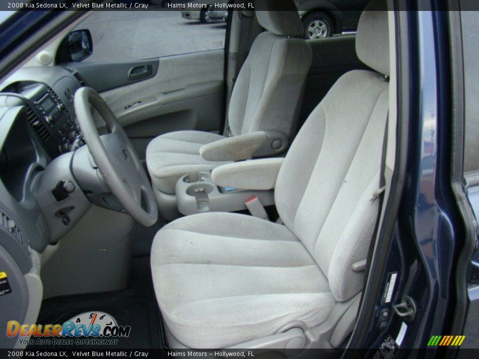 2008 Kia Sedona LX Velvet Blue Metallic / Gray Photo #10