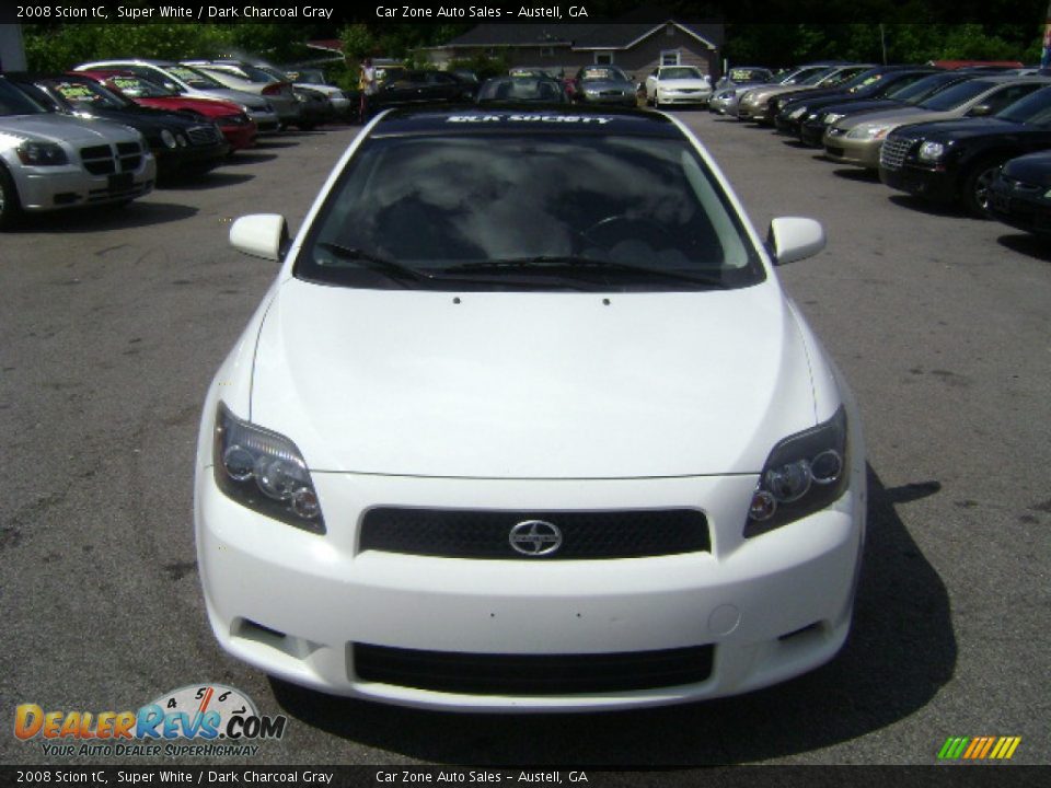 2008 Scion tC Super White / Dark Charcoal Gray Photo #2