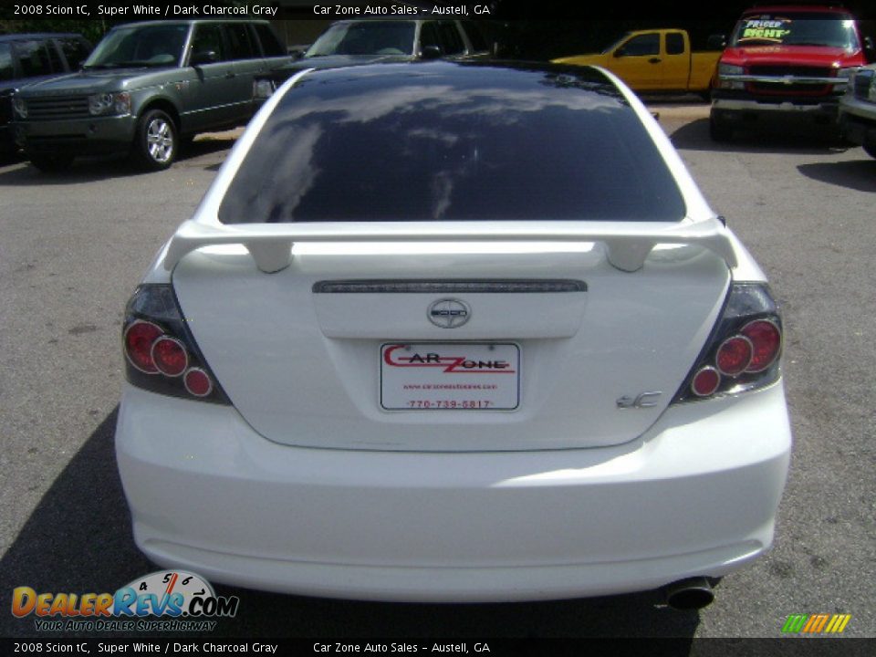 2008 Scion tC Super White / Dark Charcoal Gray Photo #6