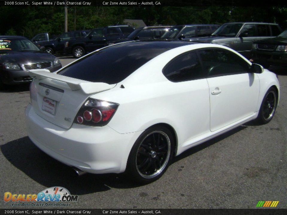 2008 Scion tC Super White / Dark Charcoal Gray Photo #7