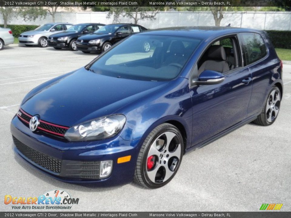 2012 Volkswagen GTI 2 Door Shadow Blue Metallic / Interlagos Plaid Cloth Photo #7