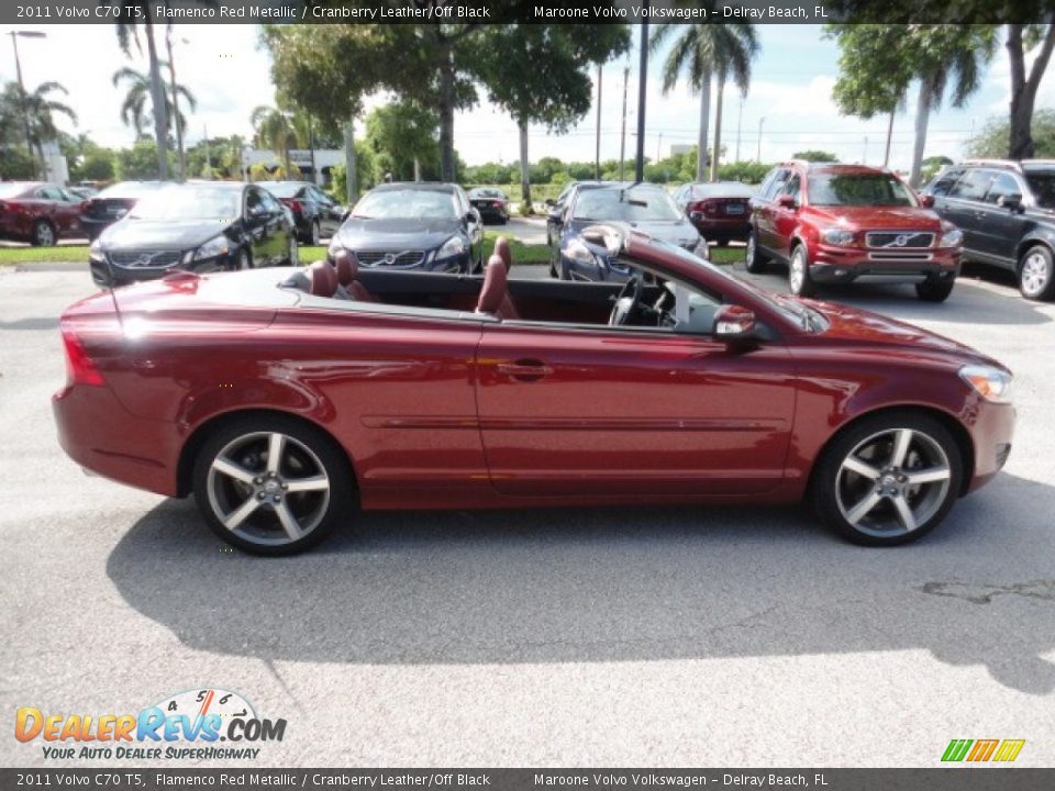 2011 Volvo C70 T5 Flamenco Red Metallic / Cranberry Leather/Off Black Photo #2