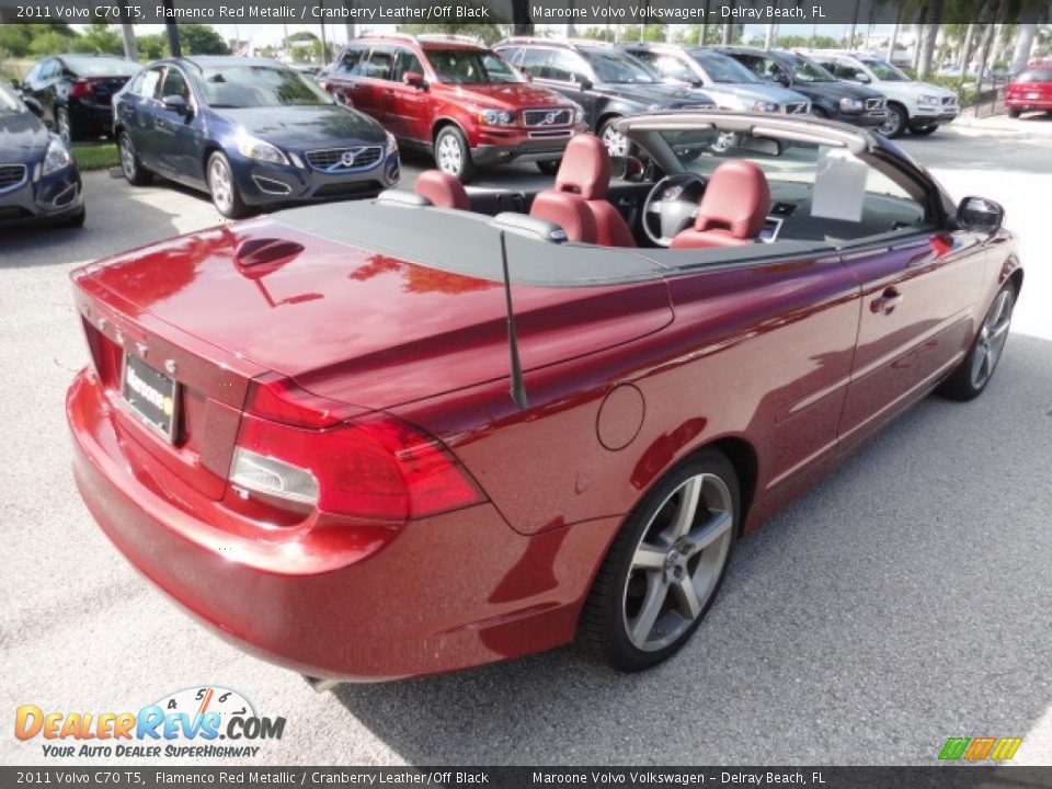 2011 Volvo C70 T5 Flamenco Red Metallic / Cranberry Leather/Off Black Photo #3