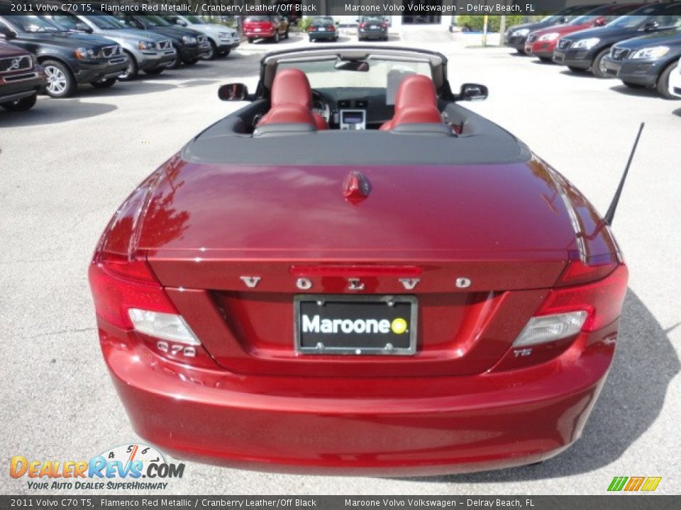 2011 Volvo C70 T5 Flamenco Red Metallic / Cranberry Leather/Off Black Photo #4