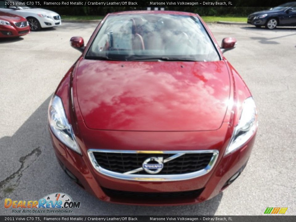 2011 Volvo C70 T5 Flamenco Red Metallic / Cranberry Leather/Off Black Photo #8