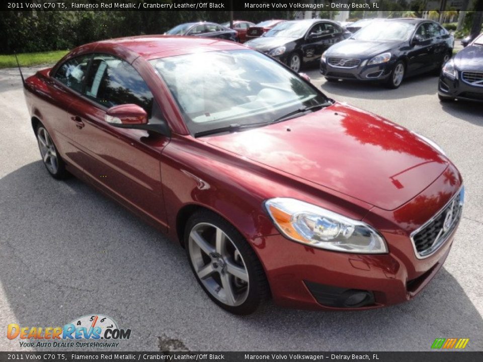 2011 Volvo C70 T5 Flamenco Red Metallic / Cranberry Leather/Off Black Photo #9