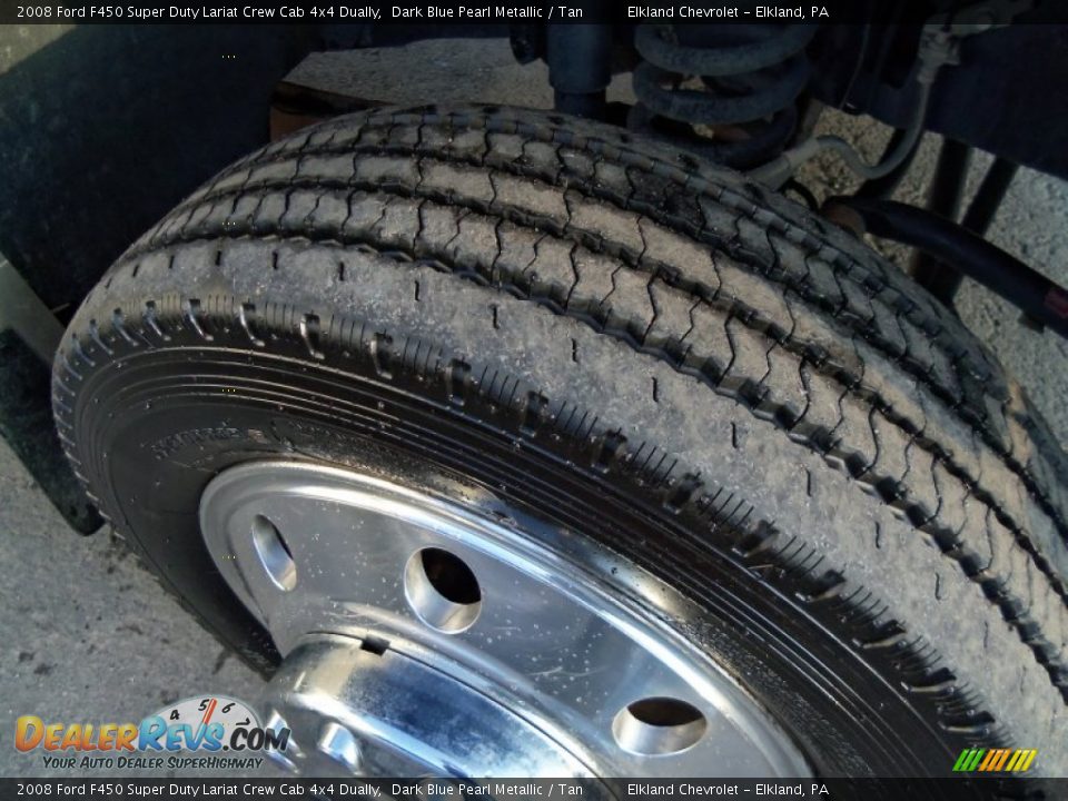 2008 Ford F450 Super Duty Lariat Crew Cab 4x4 Dually Dark Blue Pearl Metallic / Tan Photo #5