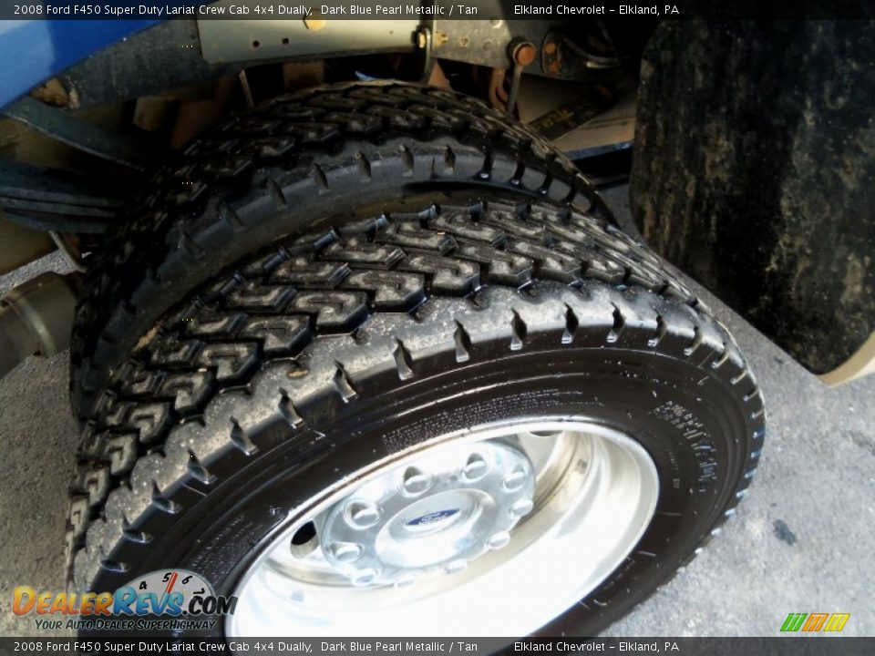 2008 Ford F450 Super Duty Lariat Crew Cab 4x4 Dually Dark Blue Pearl Metallic / Tan Photo #7
