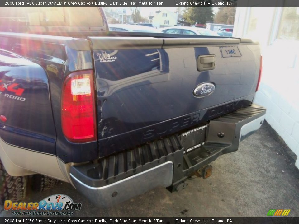 2008 Ford F450 Super Duty Lariat Crew Cab 4x4 Dually Dark Blue Pearl Metallic / Tan Photo #9