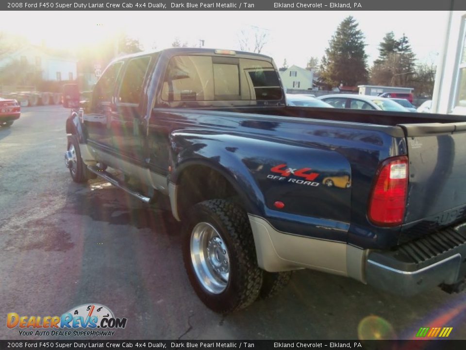 2008 Ford F450 Super Duty Lariat Crew Cab 4x4 Dually Dark Blue Pearl Metallic / Tan Photo #10