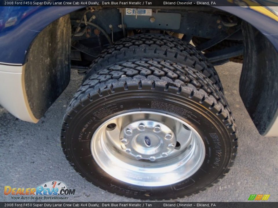 2008 Ford F450 Super Duty Lariat Crew Cab 4x4 Dually Dark Blue Pearl Metallic / Tan Photo #11