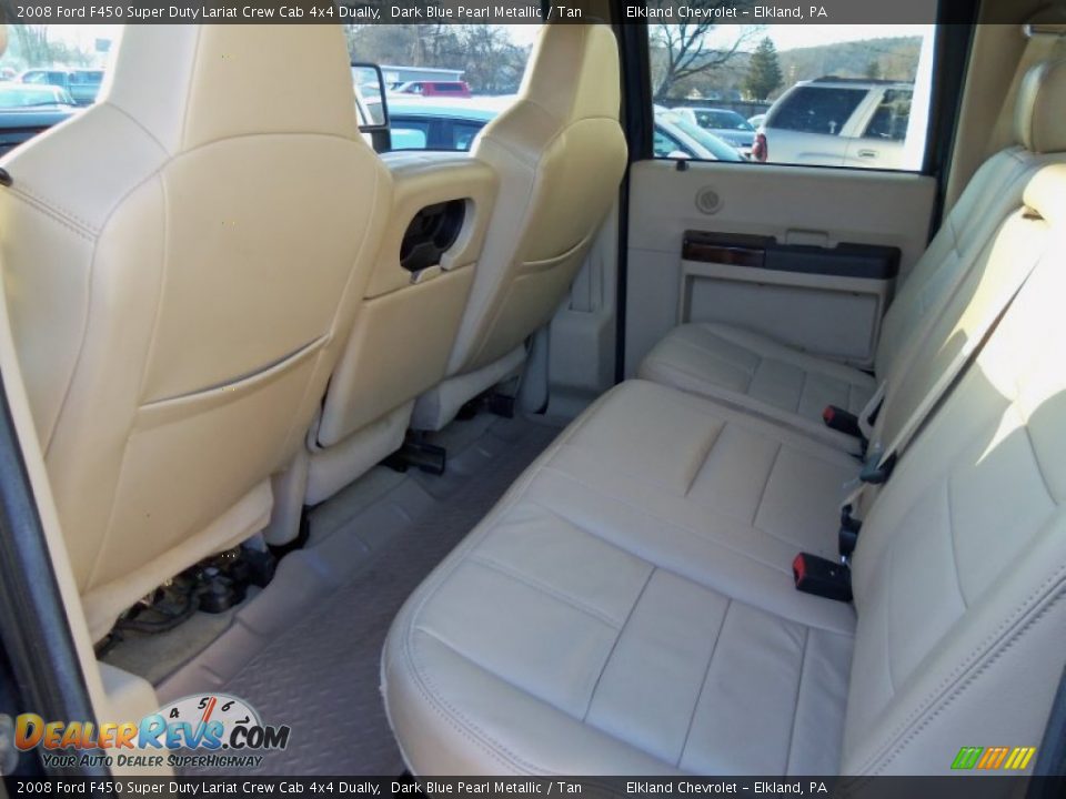 2008 Ford F450 Super Duty Lariat Crew Cab 4x4 Dually Dark Blue Pearl Metallic / Tan Photo #13